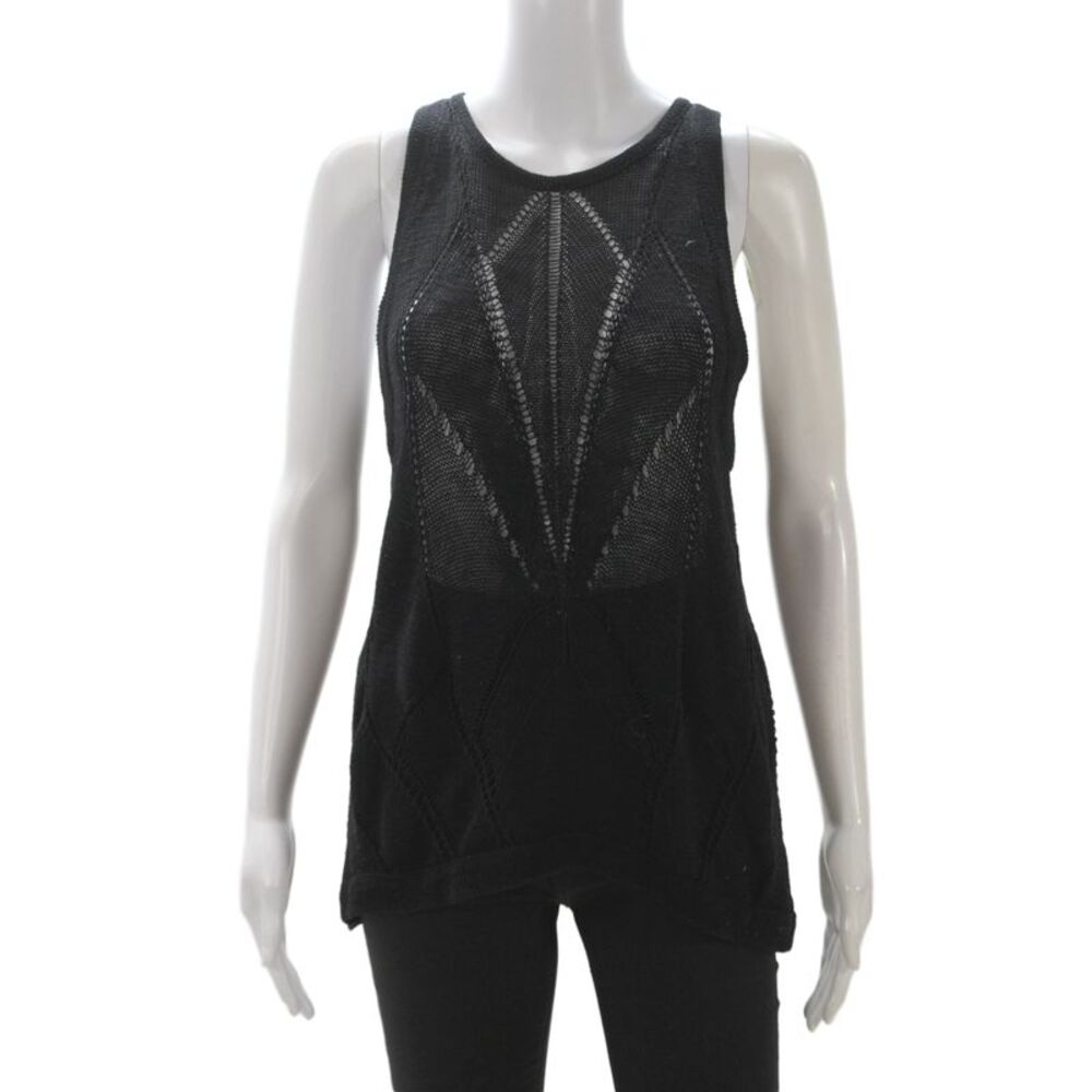 Helmut Lang Womens Camisole Tunic Black Cotton Polyester Crewneck Size S